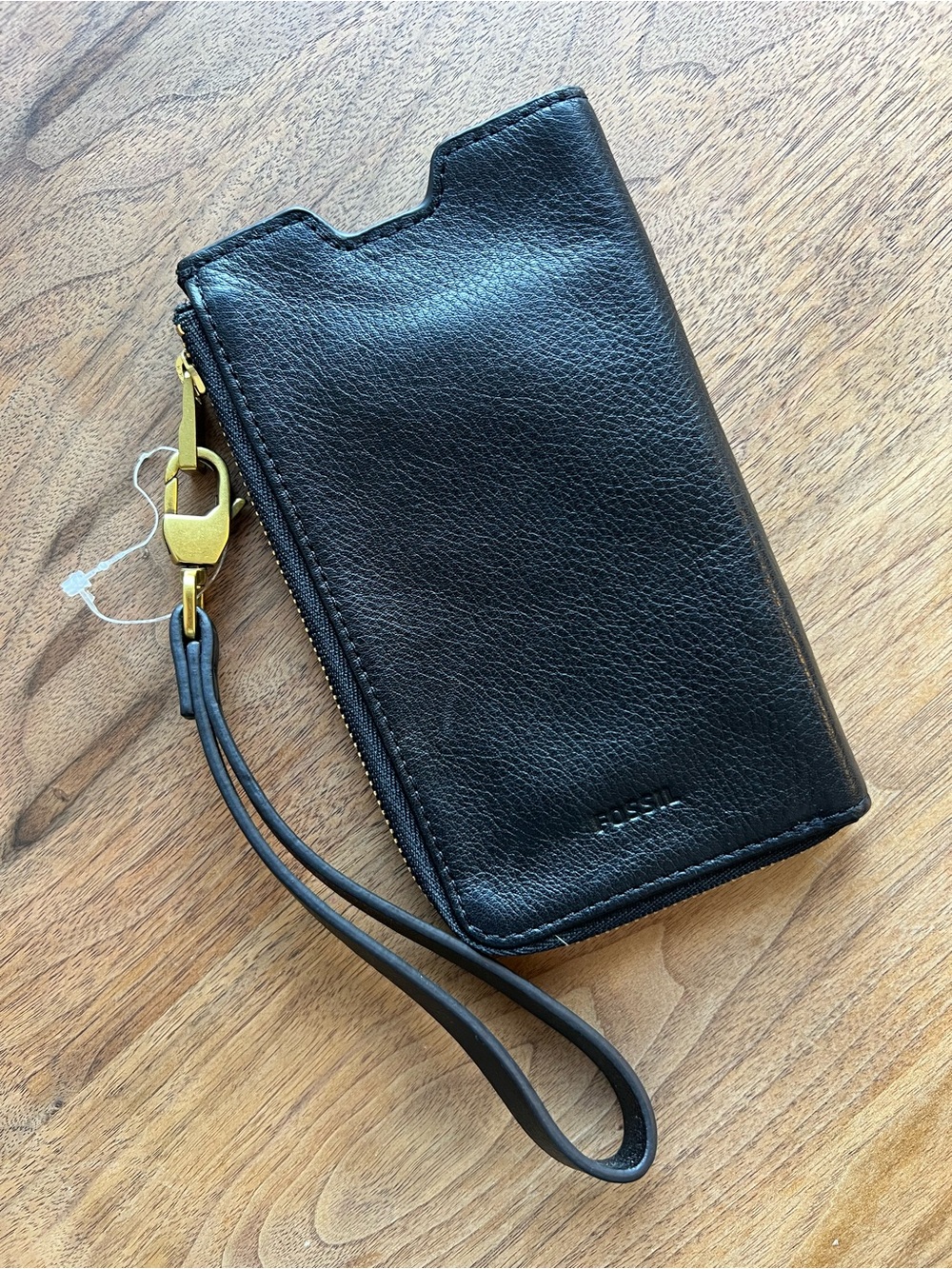 Fossil Black Leather Wristlet